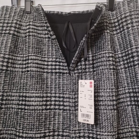 UNIQLO WOOL BLEND FLARE SKIRT CHECKERED PLAID - Picture 4 of 11